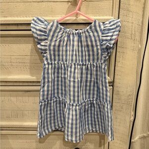 Mud Pie Blue and White Striped Bardot Dress